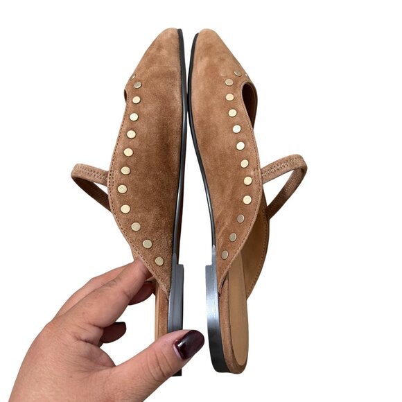 Madewell The Great Studded Tan Suede Ballet Mule Flat Womens Size 8.5 - Picture 10 of 10